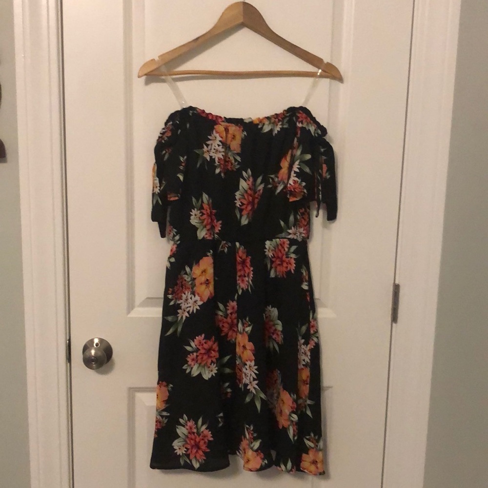Off shoulder fit and flare dress